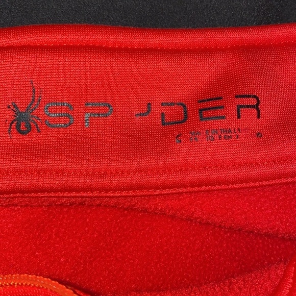 SPYDER charger pullover jacket 1/2 zip thermal long sleeve black red NEW size L - Picture 6 of 16